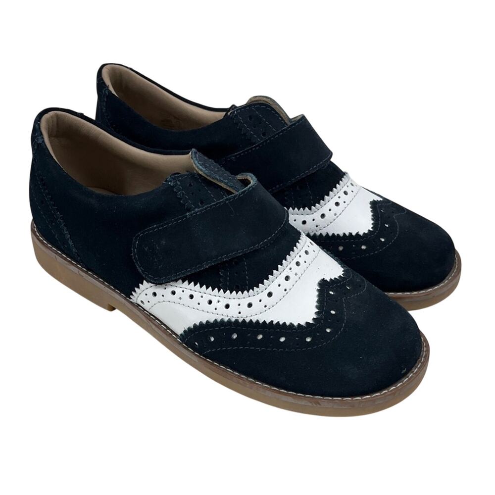 NEW Elephantito Jamie Navy/White Suede Oxford Wingtip Shoes Size 3